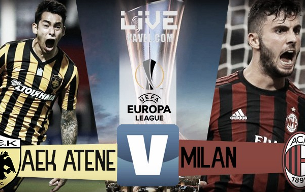Risultato finale AEK Atene - Milan in diretta, LIVE Europa League 2017/2018: finisce 0-0