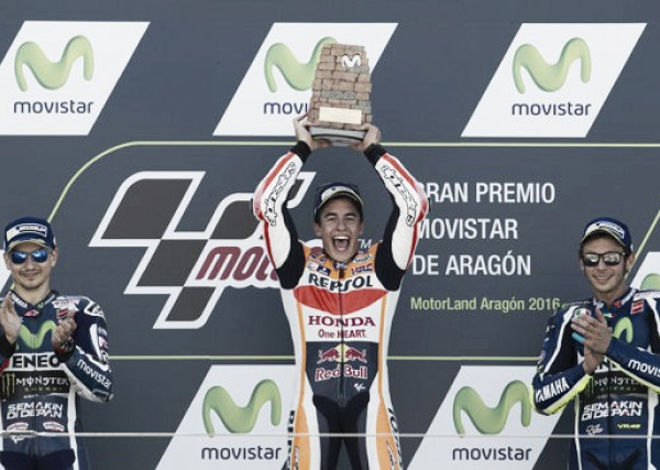 MotoGP, Marquez vince ad Aragon davanti a Lorenzo. Rossi terzo: le parole dei protagonisti