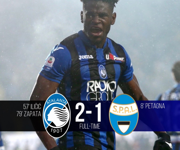 Serie A- L'Atalanta si affida a Ilicic e Zapata per la Champions, piegata un'ottima Spal (2-1)