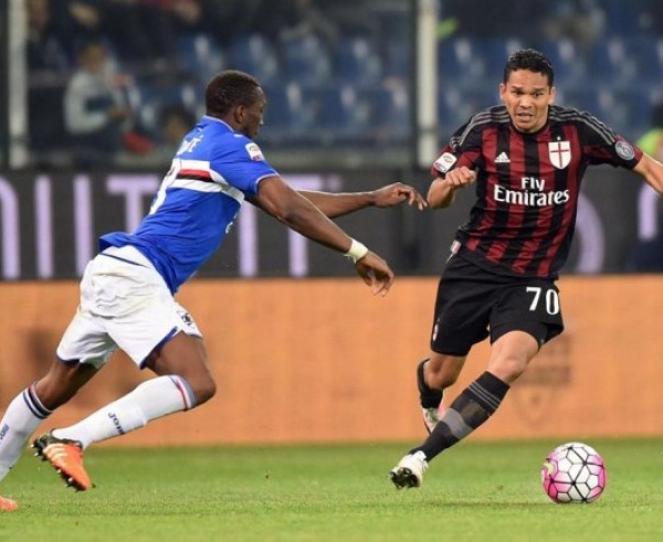Partita Sampdoria - Milan in Serie A 2016/17 (0-1): Il Milan batte la Sampdoria con la rete decisiva di Carlos Bacca