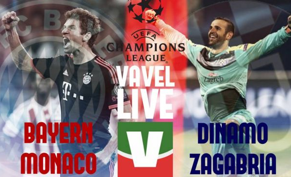 Live Bayern Monaco - Dinamo Zagabria, risultato partita Champions League 2015/16  (5-0)