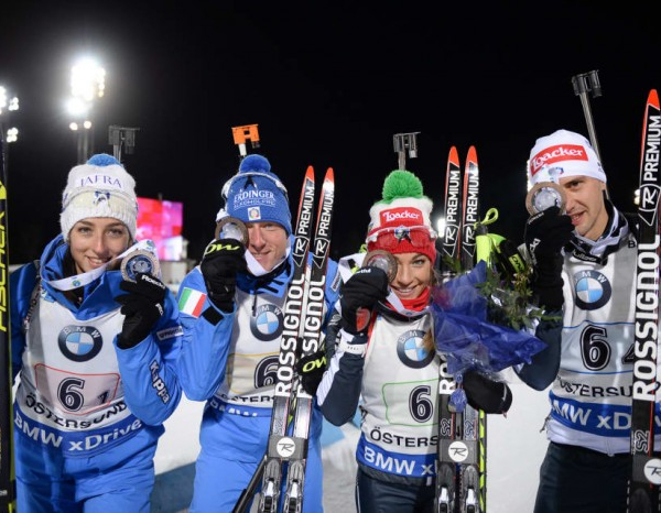 Biathlon, a Oestersund Italia terza nella staffetta mista
