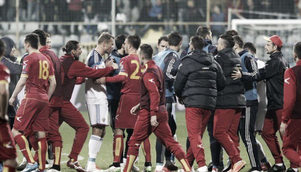 Montenegro penalizado com derrota e jogos à porta fechada
