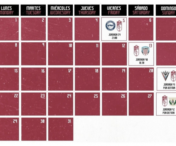 El calendario de la recta final para el Granada CF