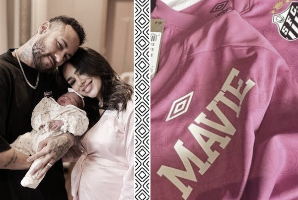 Momento fofura! Neymar e sua filha Mavie trazem sorte
ao assistirem o jogo do Santos juntos