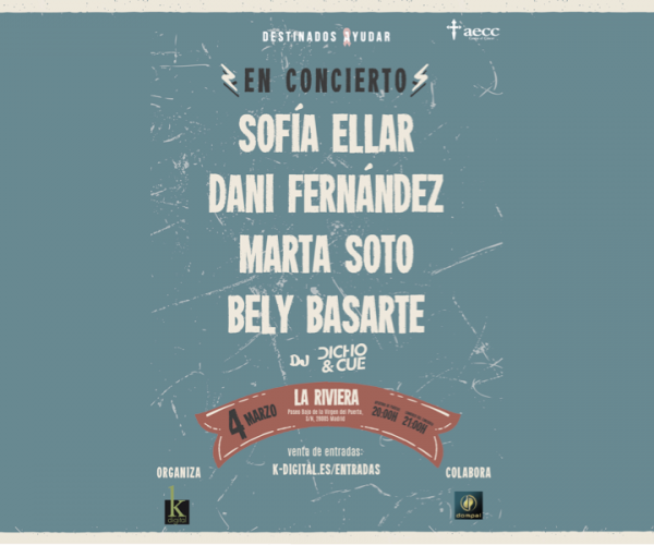 Sofía Ellar, Dani Fernández, Marta Soto y Bely Basarte juntos en un concierto solidario