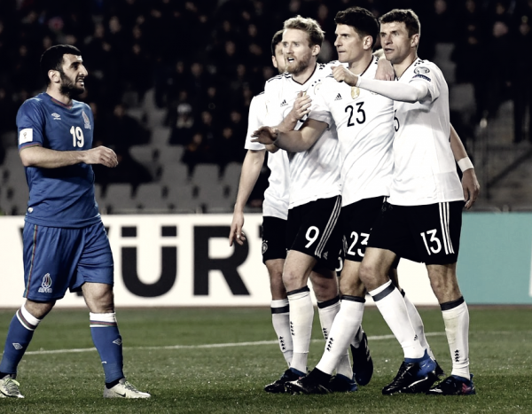 Qualificazioni Mondiali - Dura mezz'ora l'Azerbaijan, poi è dominio Germania (1-4)