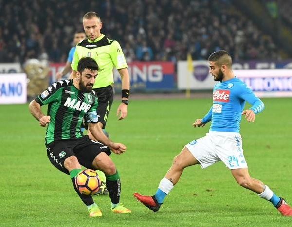 Serie A - Il Napoli domina, il Sassuolo colpisce, alla fine è pareggio (1-1)