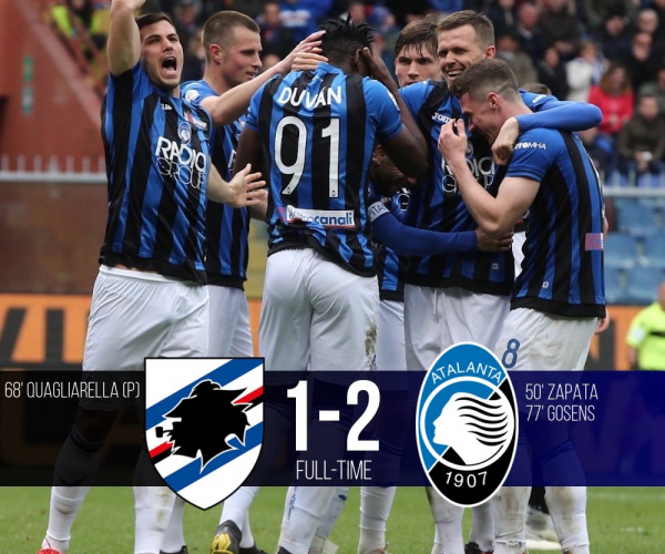 Serie A - L'Atalanta espugna il Ferraris: battuta la Sampdoria 1-2