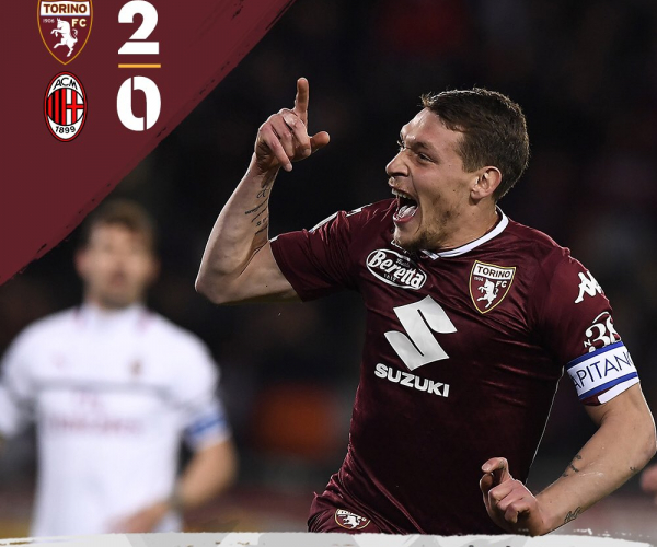 Serie A - Il Torino mette il Milan al tappeto: 2-0 per i granata che sognano la Champions 