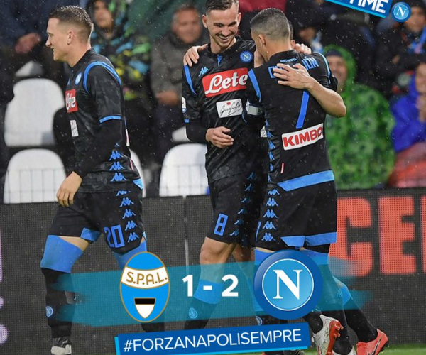 Serie A - Il Napoli batte un'arcigna SPAL: finisce 1-2 al "Mazza" di Ferrara