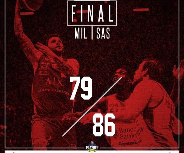 Legabasket, semifinali playoff - Sassari è corsara al Forum: battuta Milano e fattore campo ribaltato (79-86)