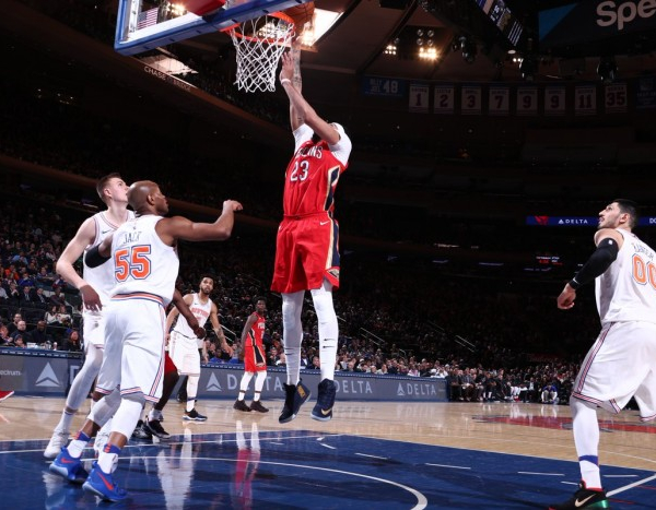 NBA - Harakiri New York Knicks, Davis trascina New Orleans al Garden