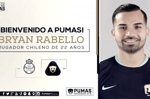 Llegó el primer refuerzo; Bryan Rabello, nuevo jugador de Pumas
