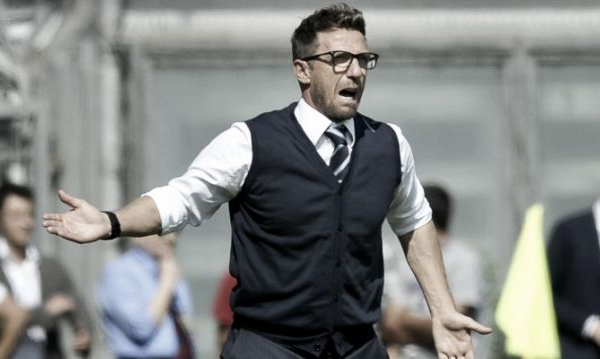 Di Francesco: "Stiamo bene, contento per il pari di Genova. Montella un amico, sarà un derby"