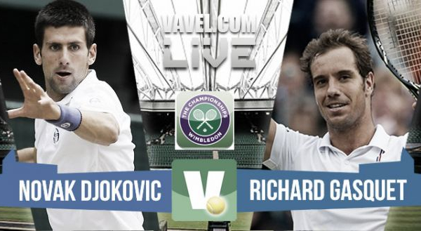 Risultato Djokovic - Gasquet,  semifinale Wimbledon 2015 (3-0: 76 64 64)