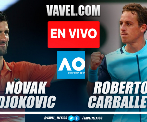 Resumen y mejores puntos del Novak Djokovic 3-0 Roberto Carballés en Open Australia
