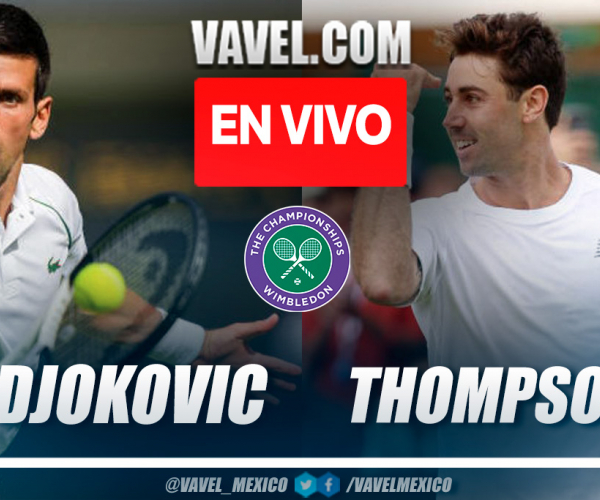Resumen y puntos del Djokovic 3-0 Thompson en Wimbledon 2023