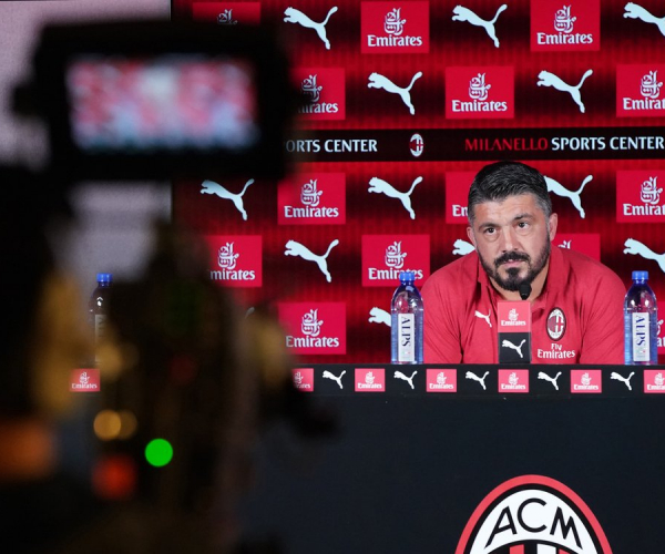 Milan, Gattuso in conferenza stampa presenta la gara contro l'Olympiacos