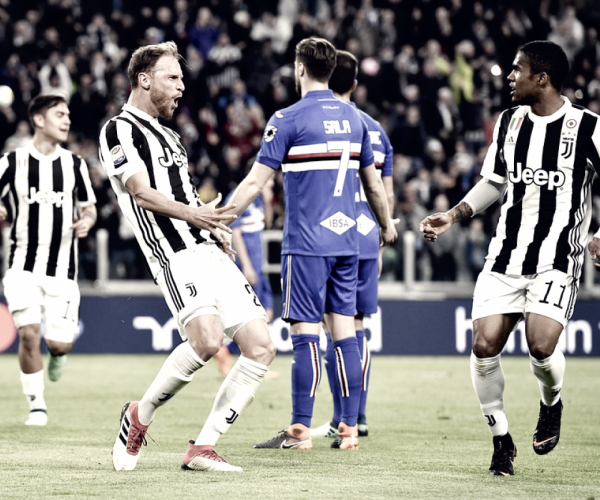 Serie A - La Juventus schianta la Sampdoria e vede lo Scudetto: 3-0 allo Stadium