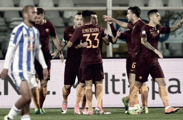 Serie A - La Roma passeggia, il Pescara è in Serie B: 1-4 all'Adriatico