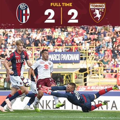 Serie A- Il Torino prova a scappare, ma il Bologna lo riprende (2-2)
