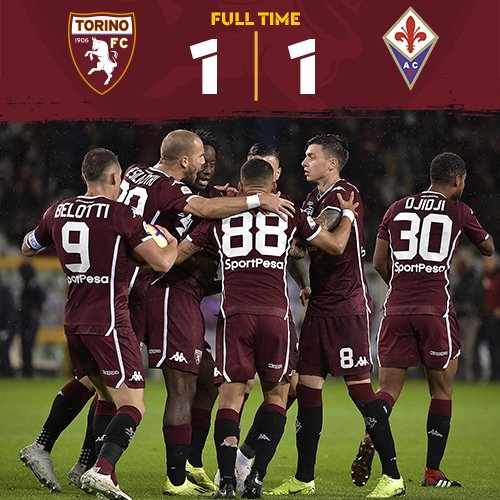 Serie A- Torino e Viola non si fanno male e pareggiano 1-1