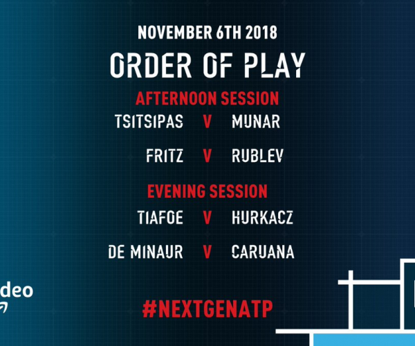 Next Generation ATP Finals: Tiafoe con Tsitsipas. Caruana pesca De Minaur, Rublev e Fritz