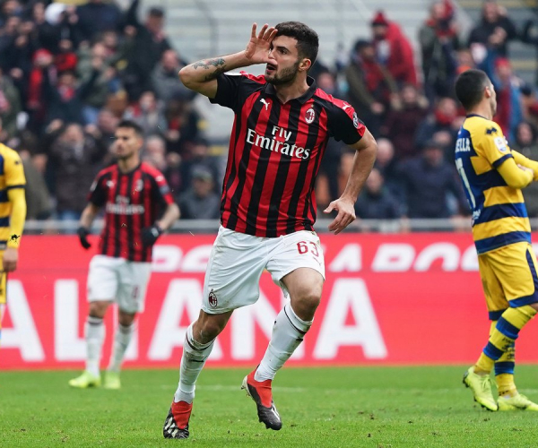 Il Milan vince contro un ottimo Parma: a Inglese rispondono Cutrone e Kessié