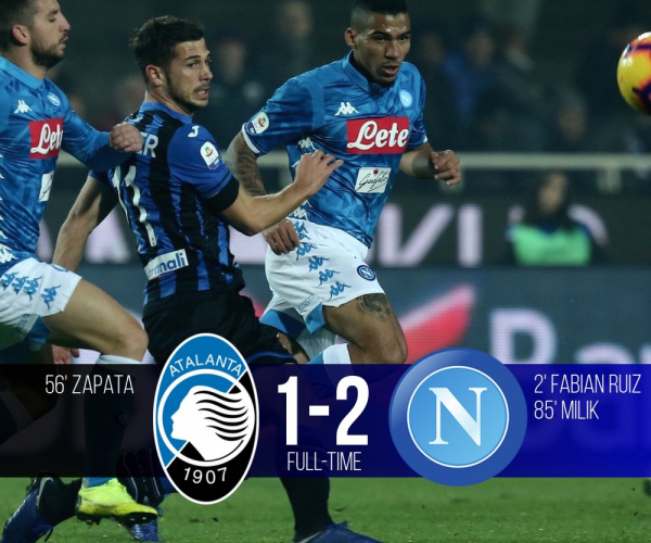 Serie A - Milik stende l'Atalanta: il Napoli vince 1-2