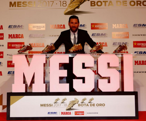 Liga - Leo Messi riceve la sua quinta Scarpa D'Oro