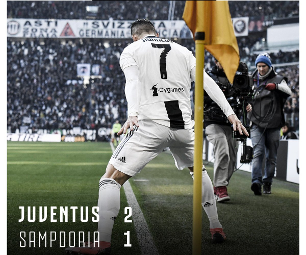 Serie A- Ronaldo decide di vincerla da solo, ma la Samp esce a testa altissima 2-1