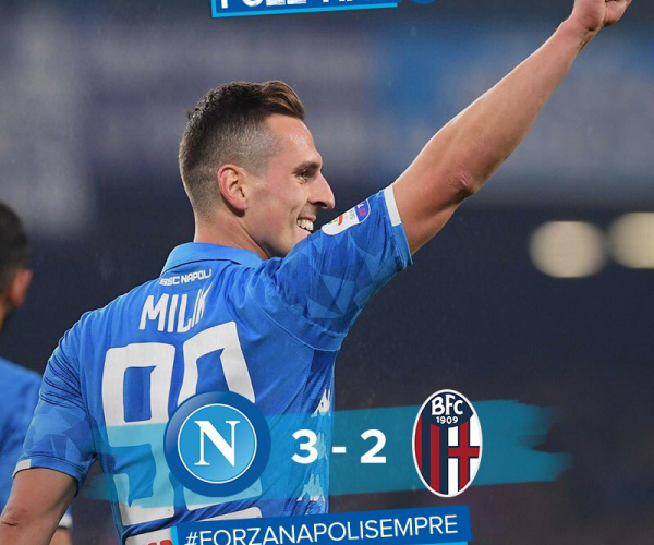 Serie A- La Juve chiama, il Napoli risponde e batte 3-2 il Bologna