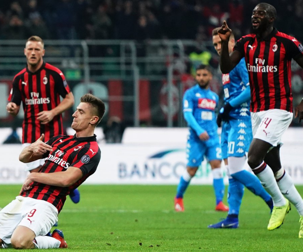 Milan, nel segno di Piatek: vittoria contro il Napoli e semifinale raggiunta
