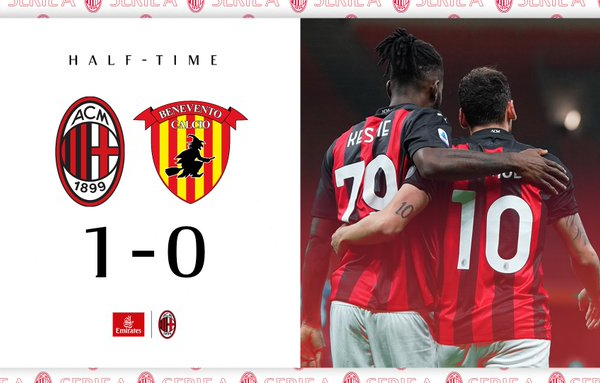Il Milan torna alla vittoria: battuto il Benevento per 2-0 