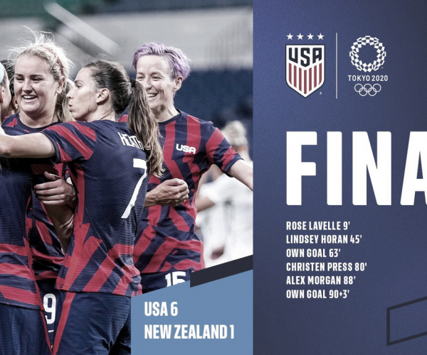 Nueva Zelanda 1-6 Estados Unidos: la actual campeona del mundo se reencuentra con la victoria 