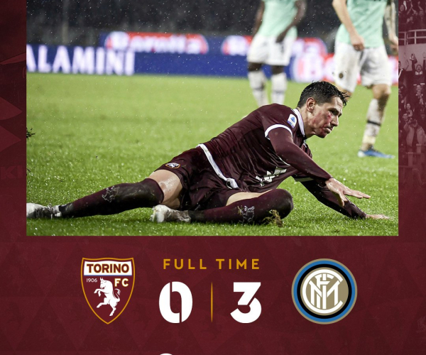 Serie A- Un pessimo Torino crolla contro l'Inter: finisce 3-0 all'Olimpico