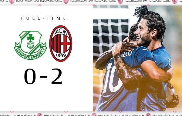Europa League - Il Milan batte lo Shamrock Rovers e passa il turno