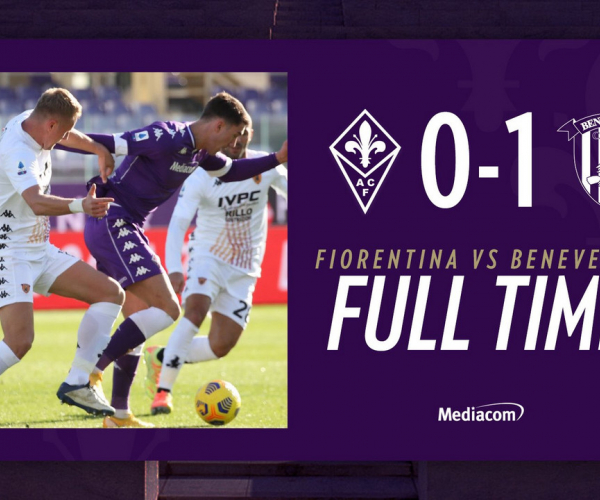 Benevento corsaro al Franchi: battuta 0-1 una brutta Fiorentina