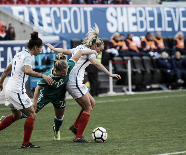 England comes back twice to draw Germany 2-2 in the 2018 SheBelieves Cup