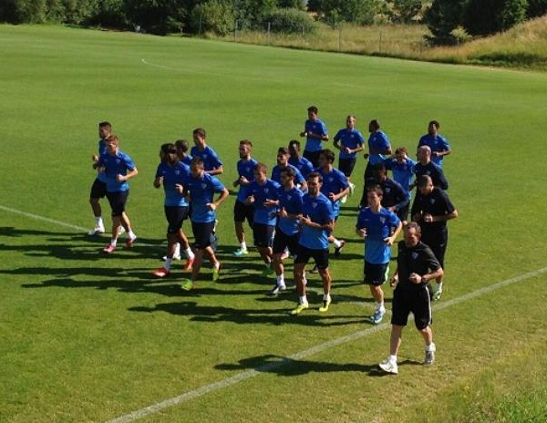 El Málaga realiza una sesión suave de entrenamiento en Bitburgo