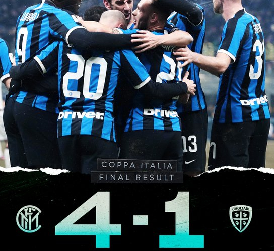 Coppa Italia - Sempre nel segno di Lukaku: l'Inter batte il Cagliari per 4-1
