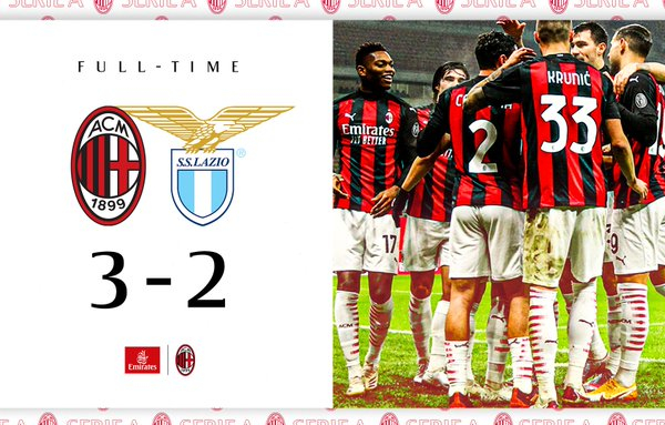 Serie A, ci pensa ancora Theo: il Milan batte la Lazio per 3-2