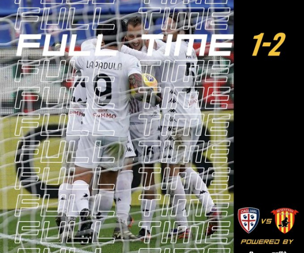Un 2-1 per un Benevento che fa 21: Cagliari battuto in casa dagli arcigni sanniti