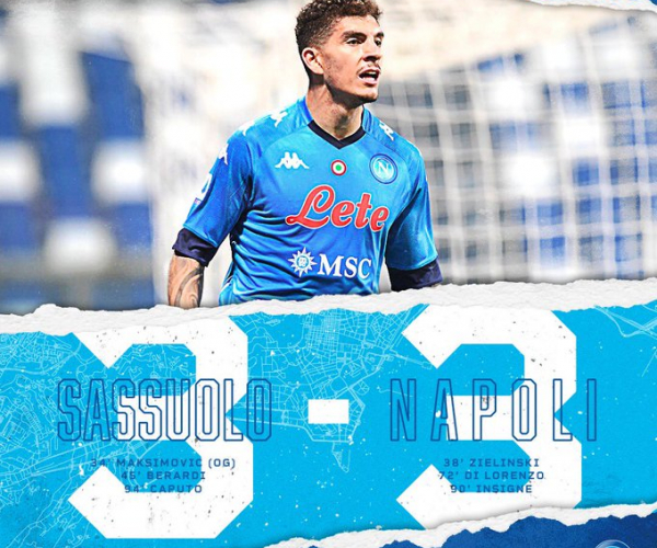 Il Napoli fa e disfa in extremis: finisce 3-3 contro il Sassuolo