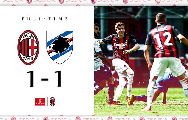 Serie A - Il Milan inciampa contro la Sampdoria (1-1)