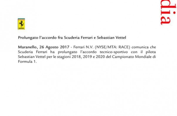 F1, Ferrari - UFFICIALE: Vettel a Maranello fino al 2020