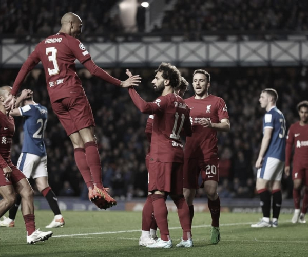 Liverpool sai atrás, mas reage e atropela Rangers na Champions League