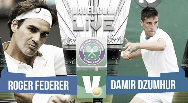 Risultato finale Dzumhur - Federer, primo turno di Wimbledon 2015 (0-3)