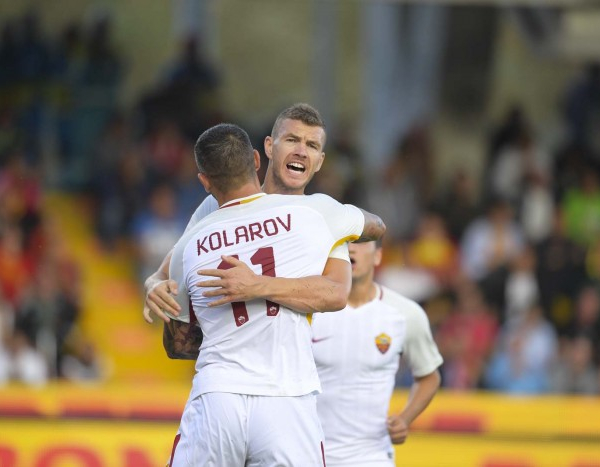 Roma, basta l'asse Dzeko-Kolarov col Benevento, è 4-0 al Vigorito